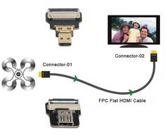 Chenyang Cyfpv Micro Hdmi jungtis (vyriška) į Hdmi jungtį (moteriška) Fpc plokščias kabelis 1080p, skirtas Fpv Hdtv multikopteriui, aerofotografijai, 0,5 m