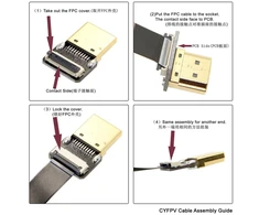 Chenyang Cyfpv Micro Hdmi jungtis (vyriška) į Hdmi jungtį (moteriška) Fpc plokščias kabelis 1080p, skirtas Fpv Hdtv multikopteriui, aerofotografijai, 0,5 m
