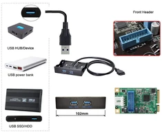 Chenyang dviejų prievadų usb 3.0 priekinis skydelis į pagrindinę plokštę 20 kontaktų jungties kabelis, skirtas pc 3.5" floppy bay pcie x1 cy-u3-045, skirtas windows 10/8/7/vista/xp, mac os x, linux ir chrome os