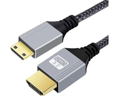 Chenyang Hdmi 2.0 kabelis, hdmi kištukas į mini hdmi kištuką 4k @ 60hz itin greitas paauksuotas pintas nailoninis kabelis 0,3 m televizoriui, monitoriui, kompiuteriui