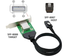 Chenyang mini sas sff-8087 36pin host to sff-8088 26pin external extension data cable pcba with low profile bracket