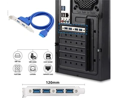 Chenyang pagrindinės plokštės 19/20 kontaktų 1 į 2 Usb 3.0 korpuso galinio skydelio kabelis su 12 cm Pci-e lizdo laikikliu 0,5 m