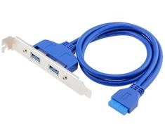 Chenyang pagrindinės plokštės 19/20 kontaktų 1 į 2 Usb 3.0 korpuso galinio skydelio kabelis su 12 cm Pci-e lizdo laikikliu 0,5 m
