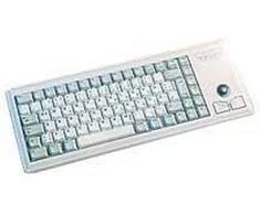 Cherry G84-4400 kompaktiška klaviatūra su rutuliniu valdikliu, Es išdėstymas (qwerty), laidinė (usb jungtis), 2 pelės mygtukai, mechaniniai Cherry Ml jungikliai, pilka