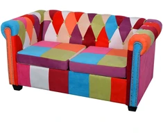 Fotelis Chesterfield dvivietė sofa, audinys