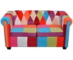Fotelis Chesterfield dvivietė sofa, audinys