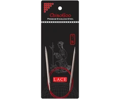 Chiaogoo Raudona Lace nerūdijančio plieno apskriti mezgimo virbalai 16" - dydis 10/6mm