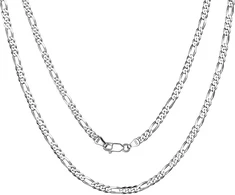 Chicsilver 925 sidabro 3 mm/5 mm moteriškas figaro grandinėlės madingas vėrinys be pakabuko vyrams ir moterims