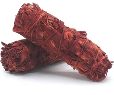 Chill French | x2 Baltas Sage Dragon Blood iš Kalifornijos | 30/35 g Salvia Apiana smilkalų lazdelės | 100%, be pesticidų rūkymo rinkinys | Raudona Sage lazdelės - ilgis 13 x ilgis 3 cm