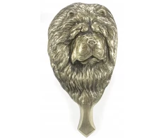 Chow Chow bronzinis durų belstukas su šunimi, retro durų dekoracija