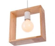 Chrasy medinis pakabinamas šviestuvas E27 lubinis šviestuvas geometrinis pramoninis pakabinamas šviestuvas valgomajam/svetainei/biurui/kavinėi (kvadratinis)