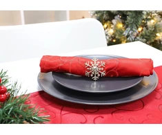 Christmas Concepts® 4 auksiniai servetėlių žiedai – prabangus kalėdinis servetėlių laikiklis – stalo dekoracija (snaigė)
