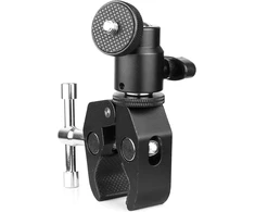 Chromlives kameros spaustuko laikiklis su rutuline galvute, super spaustukas ir mini rutulinė galvutė su 1/4"-20 trikojo sriegiu Lcd/dv monitoriui, blykstėms, mikrofonui