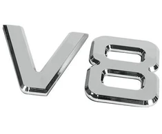 Chromuotas emblema 3d lipdukas V8 labai didelis Tir