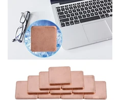 Ciciglow varinė šilumnešio poveržlė, 10 vnt., 20 x 20 mm Gpu Cpu terminė varinė šilumnešio pagalvėlė, 401 W/mk 0,3/0,5/0,8/1,0/1,2/1,5 mm nešiojamam stacionariam kompiuteriui (1 mm)