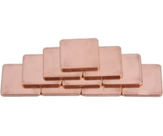Ciciglow varinė šilumnešio poveržlė, 10 vnt., 20 x 20 mm Gpu Cpu terminė varinė šilumnešio pagalvėlė, 401 W/mk 0,3/0,5/0,8/1,0/1,2/1,5 mm nešiojamam stacionariam kompiuteriui (1 mm)