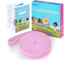 Cikyner gumos šokdynės vaikų rinkinys, elastinga guma 4 m ilgio, 1.5 cm pločio, guminė šokdynė su instrukcijomis, poliesterio latekso elastinė juosta vaikams, šokdynės žaidimai viduje ir lauke, mergaitėms ir berniukams