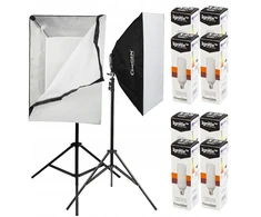 Cinegen 2x Studijiniai šviestuvai su softbox'ais 50x70 cm 8x 125w Led nuolatinė šviesa