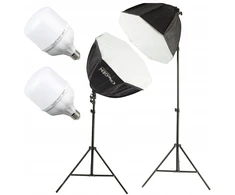 Cinegen Apšvietimo rinkinys 2x Softbox 90cm stovas Led lemputė