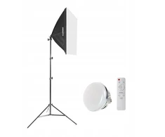 Cinegen Nuolatinės šviesos lempa 100w su softboxu ir stovu makiažui