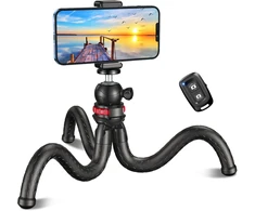 Objektyvas Cirycase Lankstus telefono trikojis, mini asmenukių lazda-trikojis išmaniesiems telefonams su belaidžiu nuotolinio valdymo pulteliu, 360° pasukamas nešiojamas fotoaparato trikojis, suderinamas su mobiliaisiais telefonais, foto ir video rinkiniais