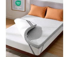 Čiužinys Bedsure antčiužinis 90 x 200 cm, 7.5 cm aukščio antčiužinis, H2 &amp; H3 gelinis memory foam antčiužinis spyruoklinei lovai, nameliui ant ratų, sofai-lovai, su nuimamu ir skalbiamu užvalkalu, pilkas