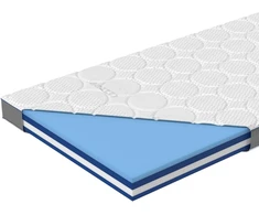 Čiužinys Eazzzy Topper Royal Hybrid dydis 180 x 200 x 11 cm antčiužinis su geliniu memory foam, spyruoklinis antčiužinis, temperatūrą reguliuojantis, sidabrinis užvalkalas, kietas minkštas 2 pusės, lengvas pritvirtinimas
