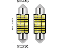 Cjbin led salono apšvietimas automobiliui, 6 vnt., 36 mm, 624 liumenų, 12 v led lemputė, lengva naudoti, balta šviesa