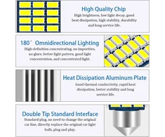 Cjbin led salono apšvietimas automobiliui, 6 vnt., 36 mm, 624 liumenų, 12 v led lemputė, lengva naudoti, balta šviesa