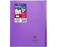 Clairefontaine 981607c - 10 Koverbook sąsiuvinių pakuotė Din A4+, 24 x 32 cm, 48 lapai kvadratinis su paraštėmis, 90 g, polipropileno viršelis, pilkas, 1 pakuotė