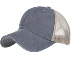 Clape vintažinė trucker kepurė dėvėto stiliaus, kvėpuojanti tinklinė beisbolo kepurė vyrams ir moterims, skalbta medvilninė beisbolo kepurė, apsauga nuo uv spindulių, lauko kepurė su snapeliu