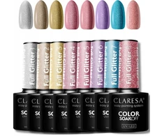 Claresa hibridinis nagų lakas full glitter rinkinys 8x5g lakas su blizgučiais