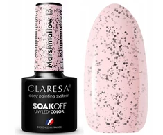 Claresa hibridinis nagų lakas uv/led marshmallow 13 rožinis smėlio nude su blizgučiais