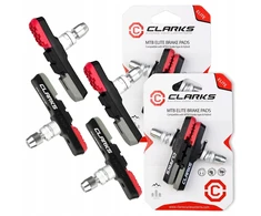 Clark's Cps301 Mtb V-brake 72 mm stabdžių kaladėlės, raudonos-juodos-pilkos