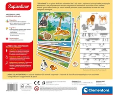 Clementoni - Sapientino Montessori 3 metai su formos kortelėmis, kortelės, edukacinis žaidimas gyvūnų pažinimui, kalbos, pagaminta Italijoje, 16867, įvairiaspalvis