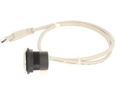 Club 23.001.557 Usb lizdas iš nerūdijančio plieno su priekine ir galine dalimis, 1 x Usb A tipo moteriškas lizdas – 1 x A tipo vyriškas Usb 2.0 kabelis, ilgis: 60 cm; metalinis