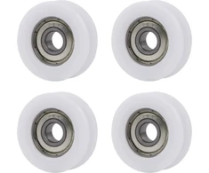 Cnbtr plastiku dengtas u formos griovelio kreipiamasis guolio skriemulys, 34 mm išorinis skersmuo, 8 mm vidinis skersmuo, 10,5 mm storis, maksimali apkrova 79 kg, 4 vnt.