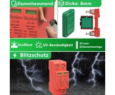 Cnlonqcom Apsauga nuo viršįtampių Dc fotovoltinei sistemai, 2 vnt., Dc1000v 20ka ~ 40ka 2p T2 viršįtampių ribotuvas saulės fotovoltinei sistemai, montuojamas ant 35 mm Din bėgelio