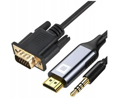 Co2 vga į hdmi kabelis adapteris konverteris audio full hd 60hz 2m