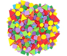 Coacom 900 vienetų spalvotų putų geometrinės dėmės, kūrybingos mini mielos dėmės, "pasidaryk pats" rankų darbo meno dekoracijos, lipnus geometrinių grafikų rinkinys vaikams