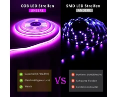Cob led rgb juosta 10 m, wifi cob rgb led juosta alexa 24 v led šviesos juosta pritemdoma led cob šviesos juosta, 576 led/m, valdoma programėle, rgb cob led juosta 10 m lipni suderinama su alexa google