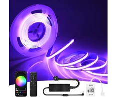 Cob led rgb juosta 10 m, wifi cob rgb led juosta alexa 24 v led šviesos juosta pritemdoma led cob šviesos juosta, 576 led/m, valdoma programėle, rgb cob led juosta 10 m lipni suderinama su alexa google