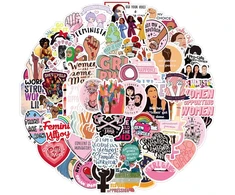 Cobee feministiniai lipdukai, 100 vienetų girl power lipdukų, vandeniui atsparūs viniliniai lipdukai, mergaitėms moterims, dovanos nešiojamam kompiuteriui, šalmui, kepurėms, vandens buteliams, automobilio lipdukai