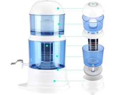 Cocoarm 16l vandens filtro ąsotis su aktyvuotos anglies vandens filtru, stalo vandens filtras su čiaupu, mažinantis kalkių nuosėdas, chlorą ir skonį trikdančias medžiagas vandenyje