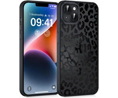 Coiwxmoi magnetinis telefono dėklas, skirtas iphone 14/iphone 13 6.1 colio, suderinamas su magsafe, estetiškas leopardų rašto permatomas mergaičių dėklas, matinis pc plonas tpu smūgiams atsparus apsauginis dangtelis