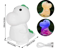 Colexy vaikiška led naktinė lemputė su 7 spalvų šviesomis, pritemdoma dinozauro formos lemputė kūdikiams, naktinė lemputė prie lovos, įkraunama usb, kambario dekoracija, dovanos, žaislas, miego švieselė