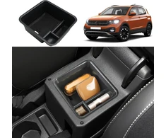 Coleya centrinės konsolės dėžutė, suderinama su vw t-cross 2018-2024, t cross priedai porankio organizatorius, t-cross centrinis porankio daiktadėžė su neslystančiu kilimėliu (juoda)