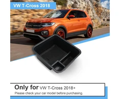 Coleya centrinės konsolės dėžutė, suderinama su vw t-cross 2018-2024, t cross priedai porankio organizatorius, t-cross centrinis porankio daiktadėžė su neslystančiu kilimėliu (juoda)