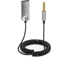 Comblu bluetooth aux adapteris automobiliui, automobilinis aux bluetooth 5.0 belaidis imtuvas pintas usb į 3.5 mm lizdo adapteris su įmontuotu mikrofonu bluetooth automobilių rinkiniai laisvų rankų įrangai