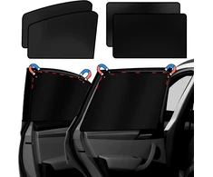 Connextion apsauginės automobilio užuolaidėlės nuo saulės, 4 vnt., magnetinės su Uv apsauga, atspindinti apsauga nuo karščio kūdikiams, vaikams, naminiams gyvūnams, apsauga nuo saulės automobilio šoniniam langui, universalios, juodos